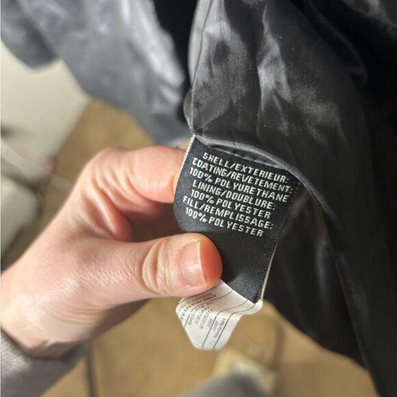 Bagatelle NYC small black oversized faux leather bomber puffer button jacket - Picture 7 of 8